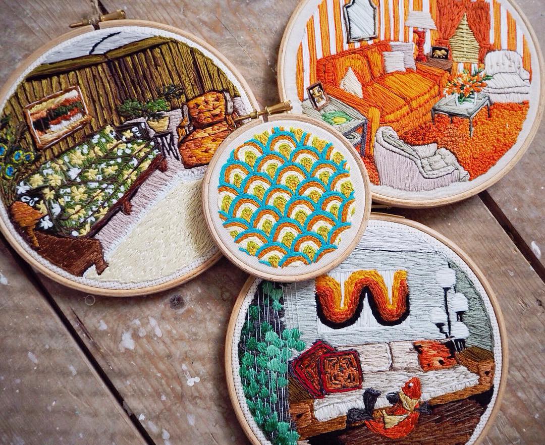 Hoop art : Used Threads Embroidery
