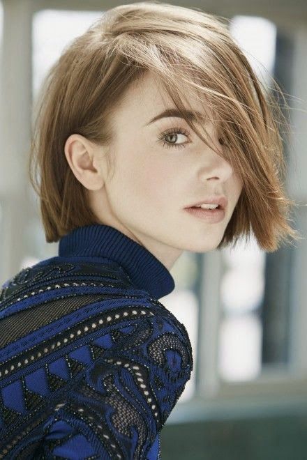 lily collins short hair