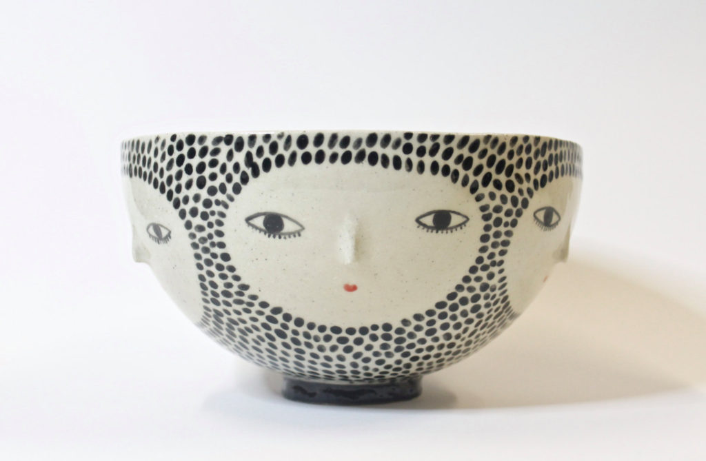 grand bol 5 visages - fabriqué à la main