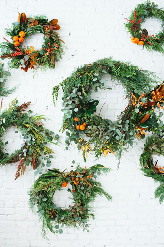 Couronne de Noël avec des oranges