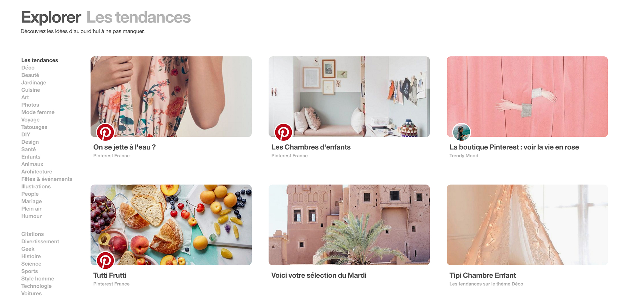 Rubrique Explorer sur Pinterest